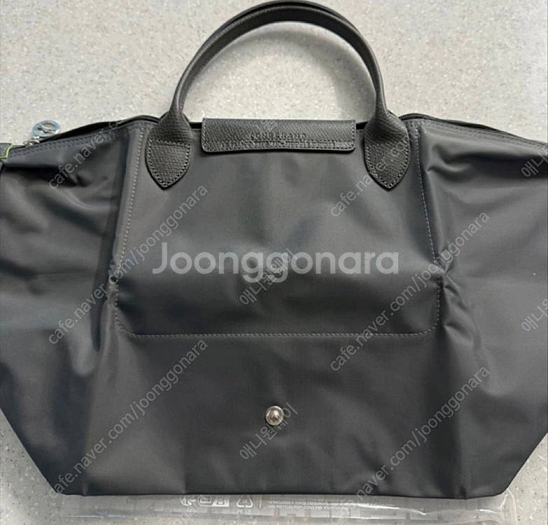 롱샴 르 플리아쥬 그린 탑핸들백 M 미디움 그래파이트--2