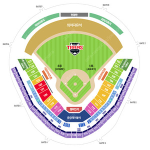 7월 6일 기아 VS 롯데 3루 EV 통로 4연석