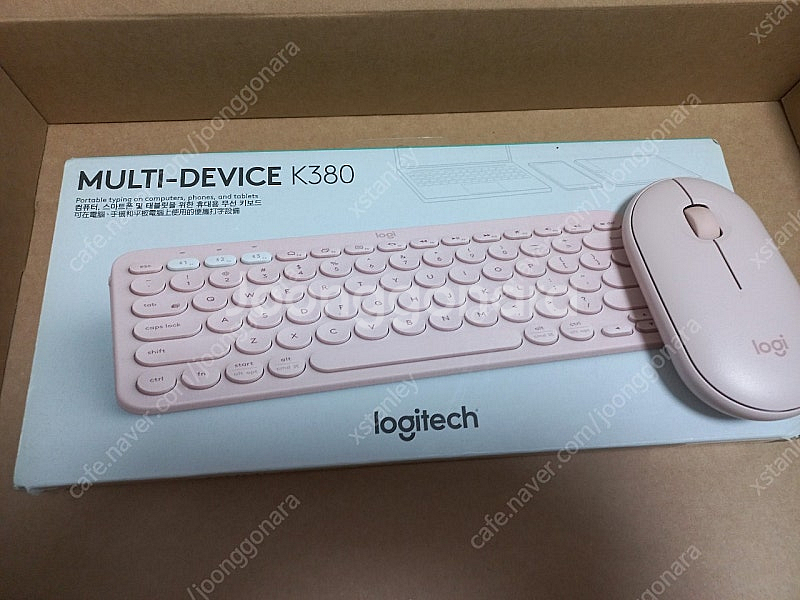 로지텍 블루투스 키보드 k380 + 페블 마우스--0