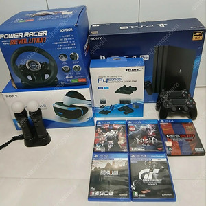 PS4 플스4 프로 VR풀세트/레이싱휠/게임4개/멀티거치대