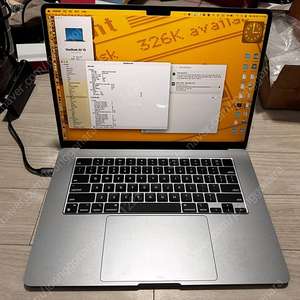 맥북에어 M3 15인치 그레이 16GB A3114(보증기간 6개월 남음)
