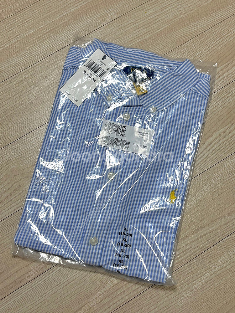 폴로 보이즈 반팔셔츠 시어서커 블루 XL 새상품--5
