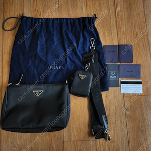 프라다 리나일론 앤 사피아노 레더 숄더백