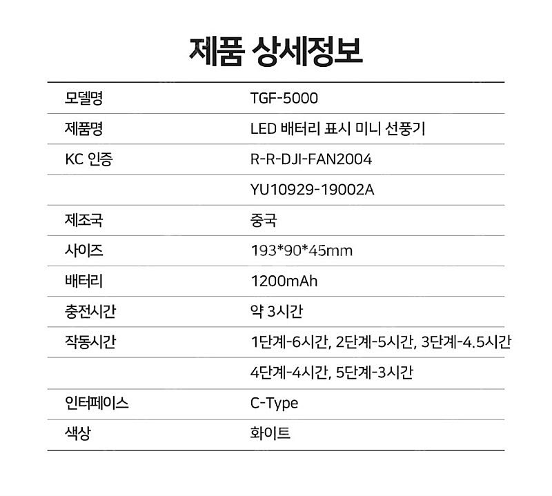 LED 배터리 표시 미니 선풍기--2