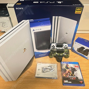 플스4 Pro 화이트 (CUH-7218B) 1TB 풀셋