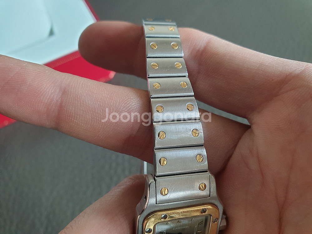 까르띠에 산토스 갈베 18K 콤비 쿼츠 스몰 (팬더 탱...--7