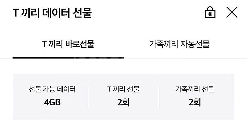 [2500원] SKT 데이터 2기가 판매합니다--0