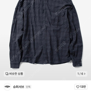 슈퍼서브 컷 오프 그런지 체크 셔츠 미드나잇 블루 S