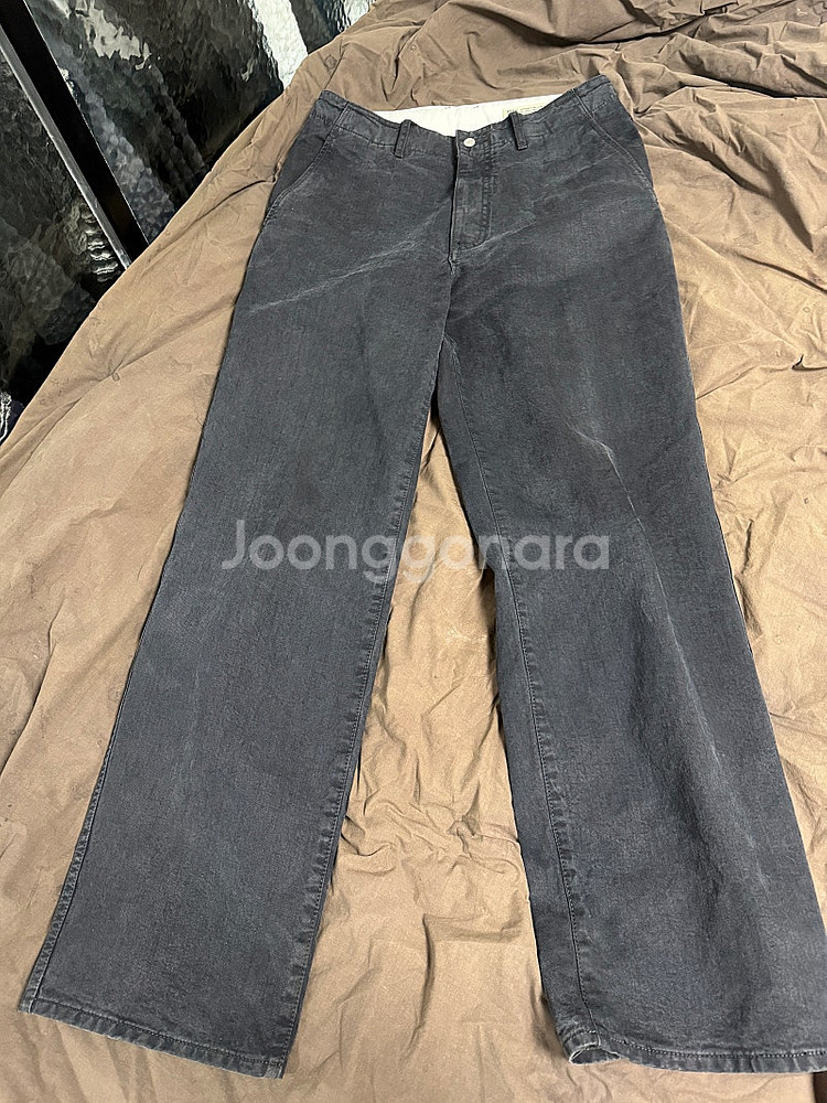 포터리 와이드 데님 워시드 블랙 1사이즈--0