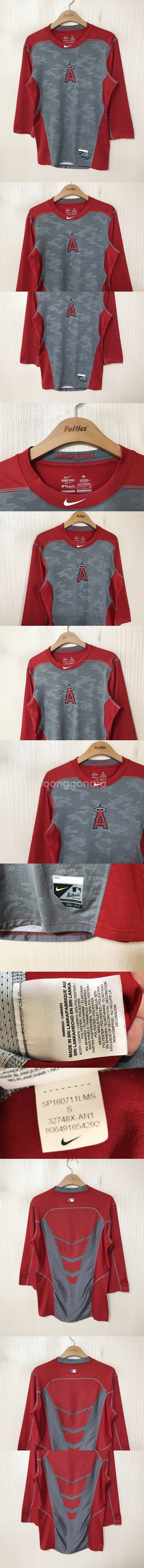 MLB 나이키프로컴뱃 LA엔젤스 칠부컴플레션/액티브웨어...--0