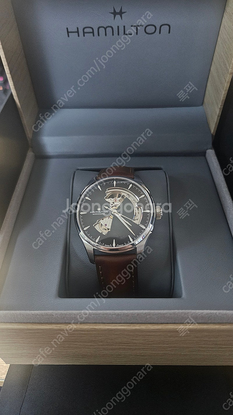 해밀턴 오픈하트 딥그린 40mm 가죽밴드 모델 판매합니...--0
