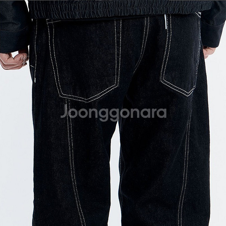 언어펙티드 트랙팬츠 블랙 청바지 데님 M L--8