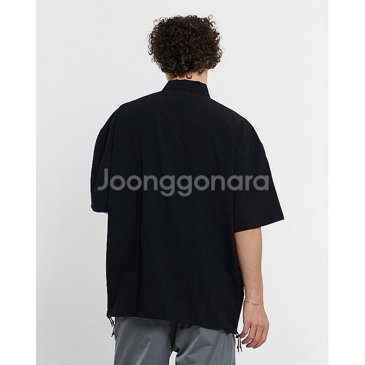 언어펙티드 와이드 반팔셔츠 블랙 M--3