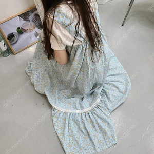 잔꽃 슬립 플라워 나염 맥시 롱원피스