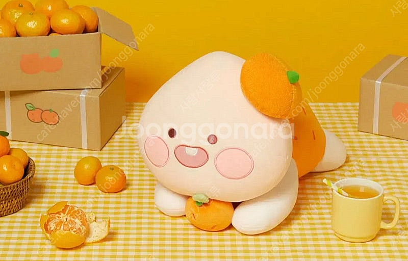 (새제품) 어피치 귤 바디필로우인형--0