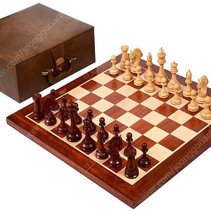 원목체스&보드&기물가방 세트 CHESS BAZAAR Excalibur Luxury Artisan Series Chess Set