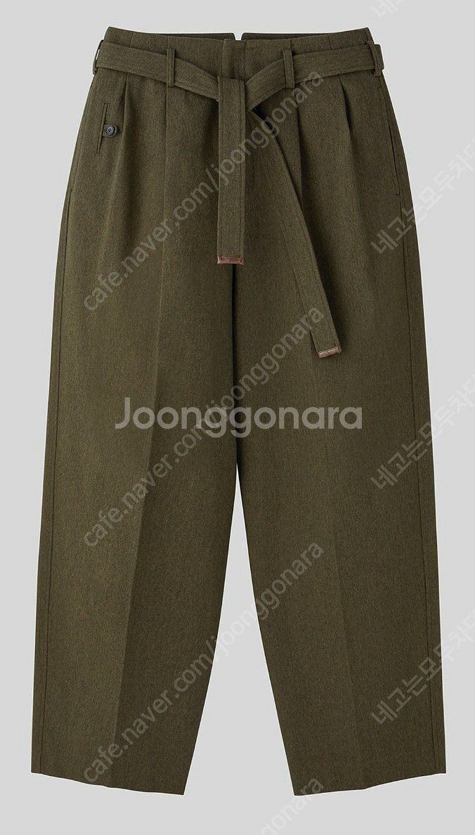 렉토 RECTO 24FW 벨트 디테일 하이웨이스트 팬츠...--3