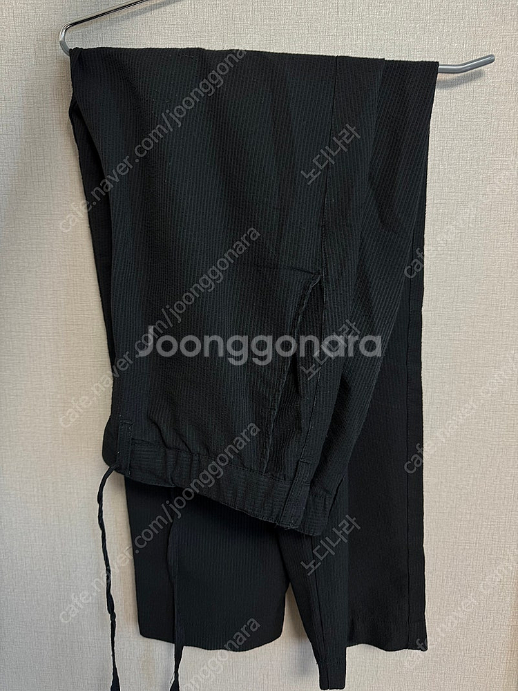 무인양품 시어서커테이퍼드 팬츠 블랙m--3