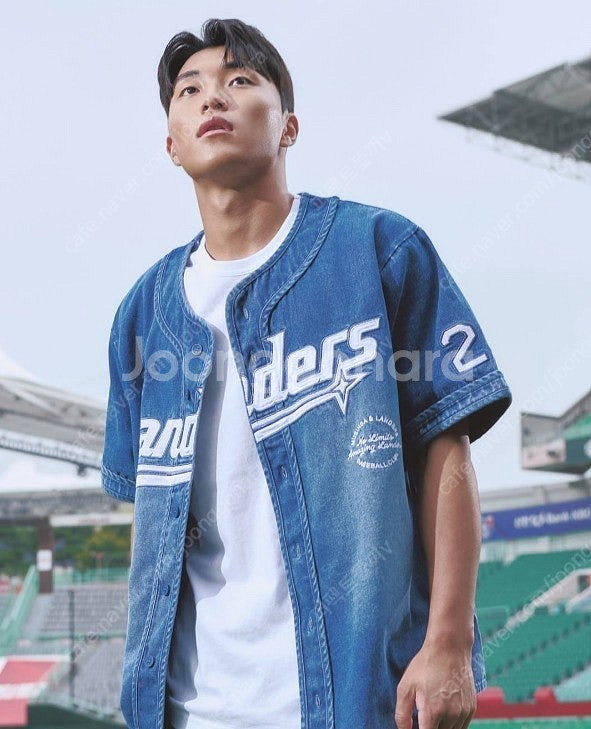 [XL]SSG랜더스 x 무신사 베이스볼 데님 저지 유니...--2