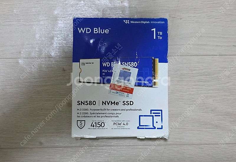 WD BLUE NVMe M.2 SSD 1TB 팝니다--3