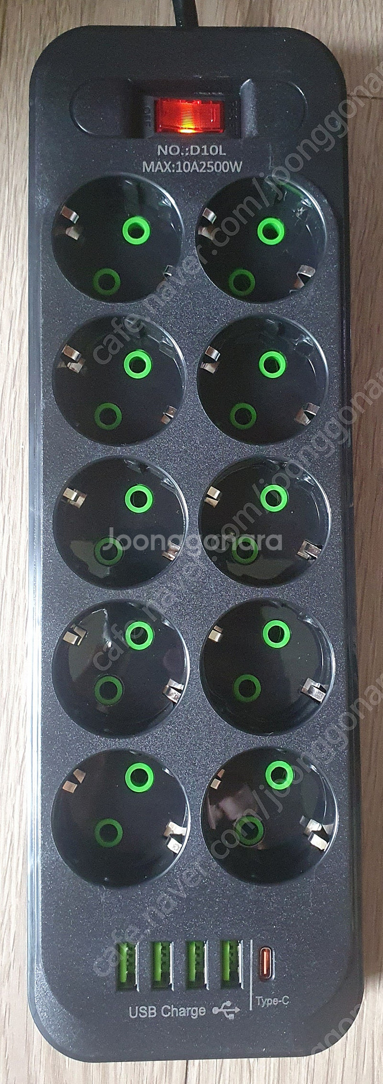 멀티탭 2m, 6구/10구, 2500w, usb 포트 ...--1