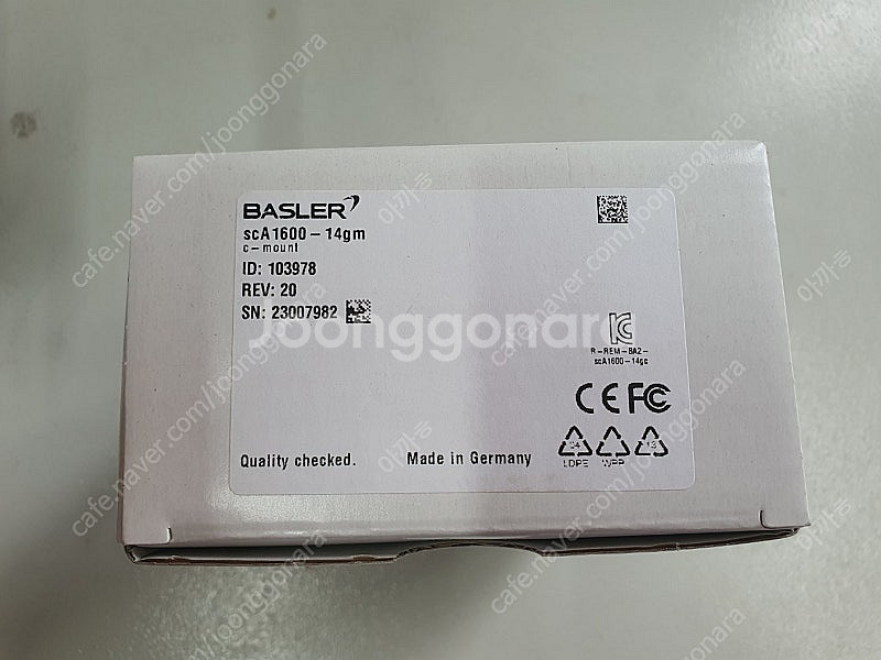 바슬러 CCD카메라(scA1600-14gm) 미사용품--1