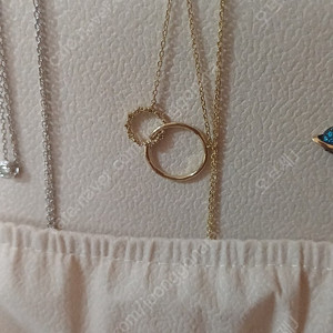 18k 참깨꼬냑다이아 투서클목걸이