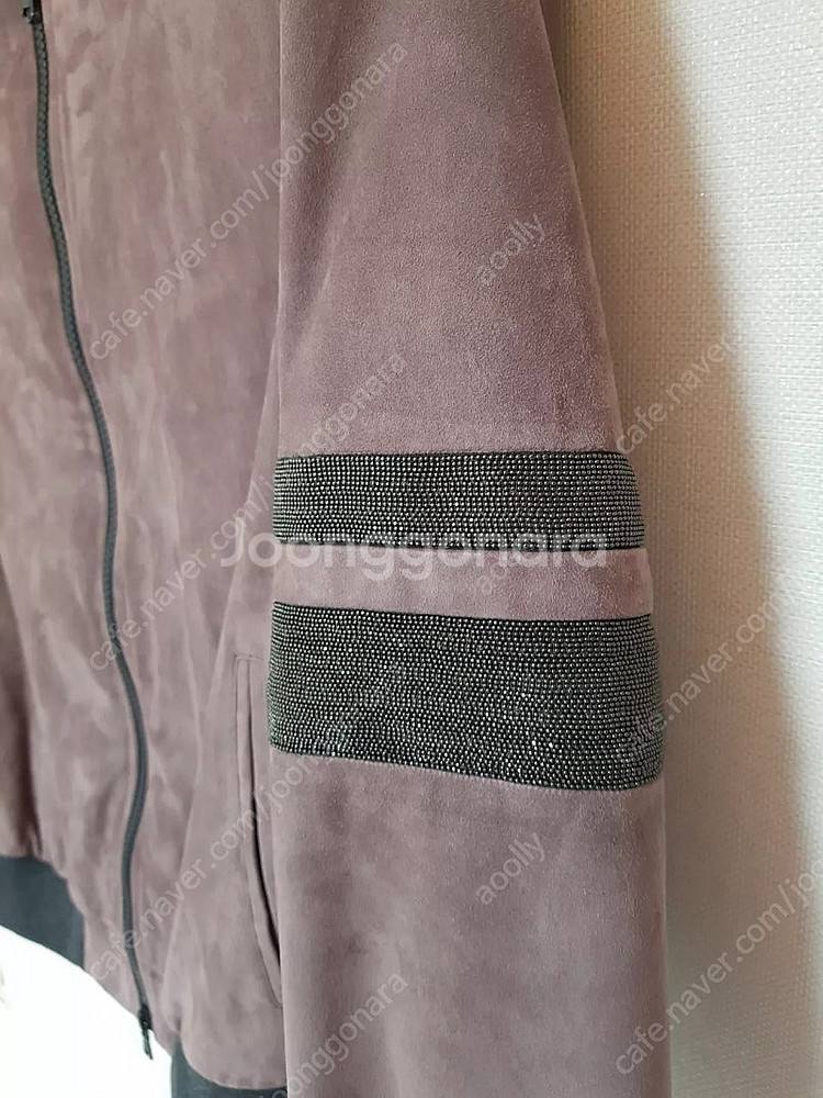 브루넬로쿠치넬리 모닐리 양가죽 스웨이드 봄버 자켓--3