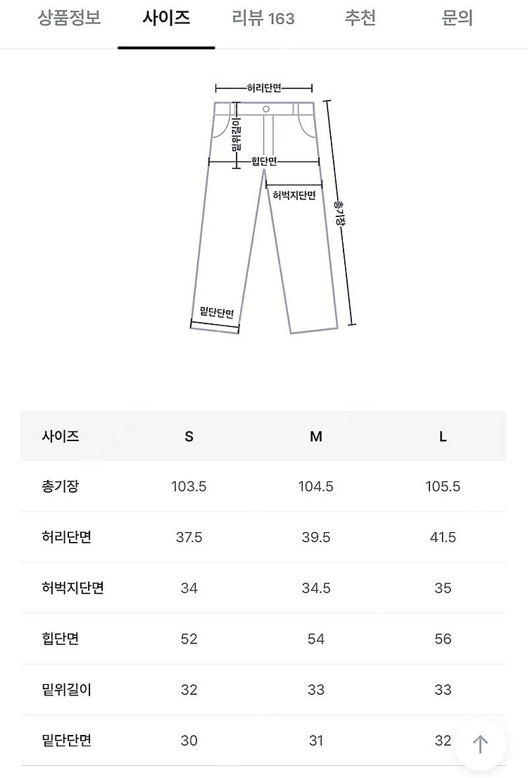 블랙업 와이드 데님팬츠 36 새상품 S--4