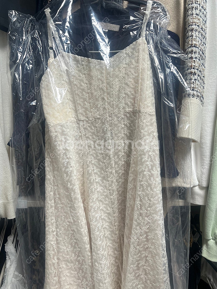 르옐 플라워 레이스 샤 드레스 S 새상품--3