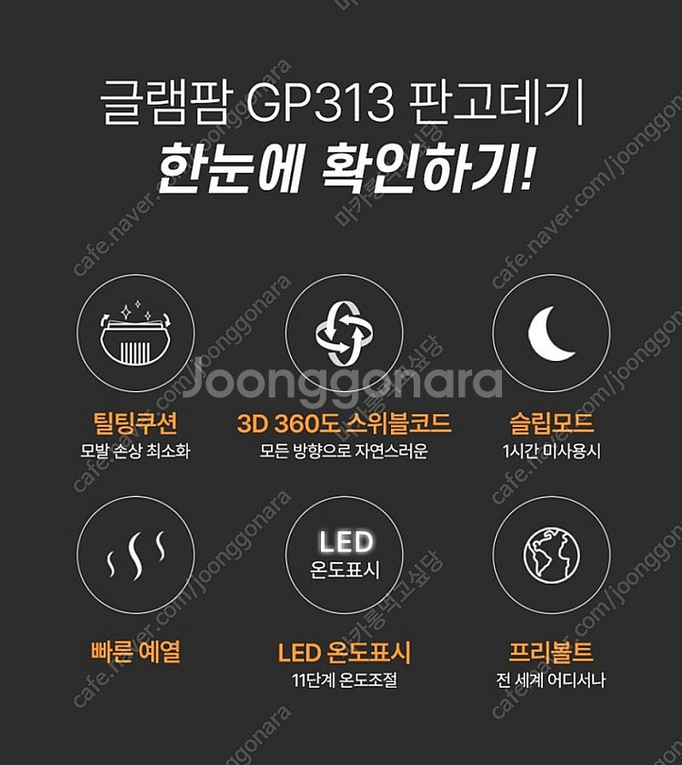 (새상품) 글램팜 GP313 플랫(대) 굵고 머리숱 많...--3