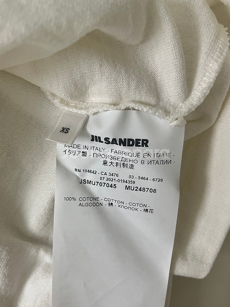 질샌더 로고 오버핏 반팔티셔츠 XS--4