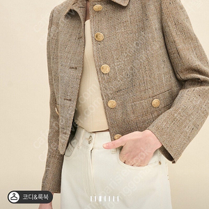 23 타임 린넨 블렌드 크롭 자켓 한섬