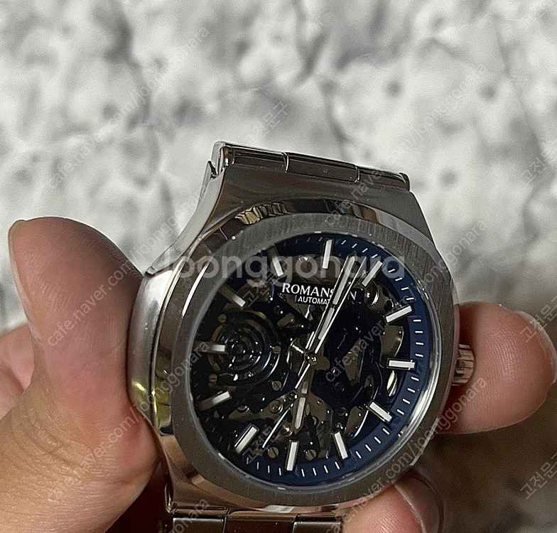 로만손 오디에 옥타고논 스켈레톤 블루--1