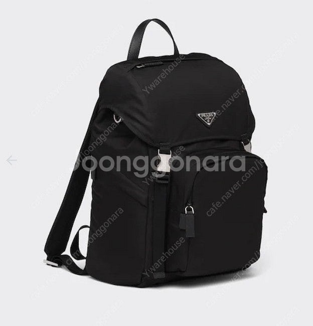 프라다 2vz135 리나일론 앤 사피아노 레더 백팩 블...--0