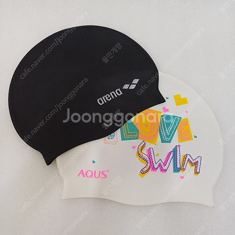 택포 아레나 + 아쿠스 실리콘 수모 수영 모자 흰색 블...--0