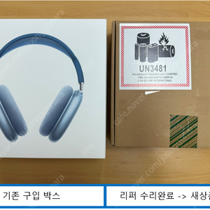 에어팟 맥스 블루 - 리퍼 새상품 팝니다 (C타입 x)