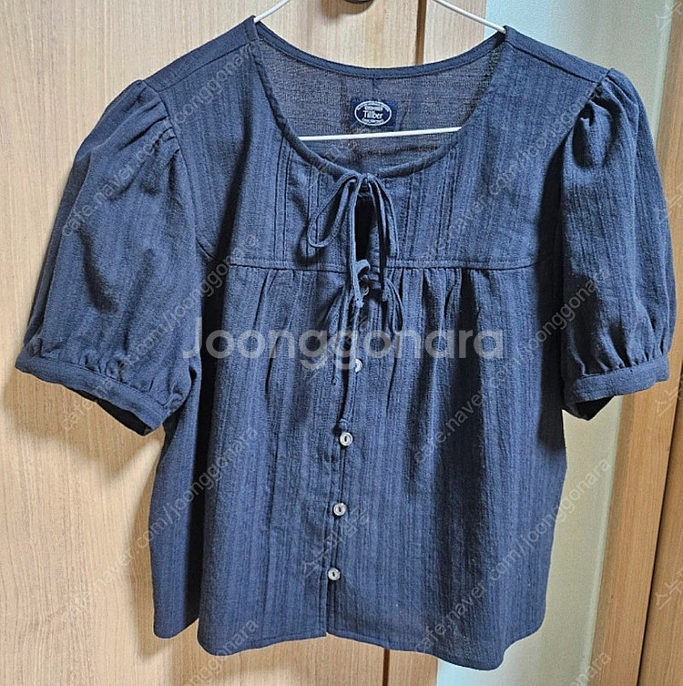 틸버 세이지 요크 블라우스 네이비--1