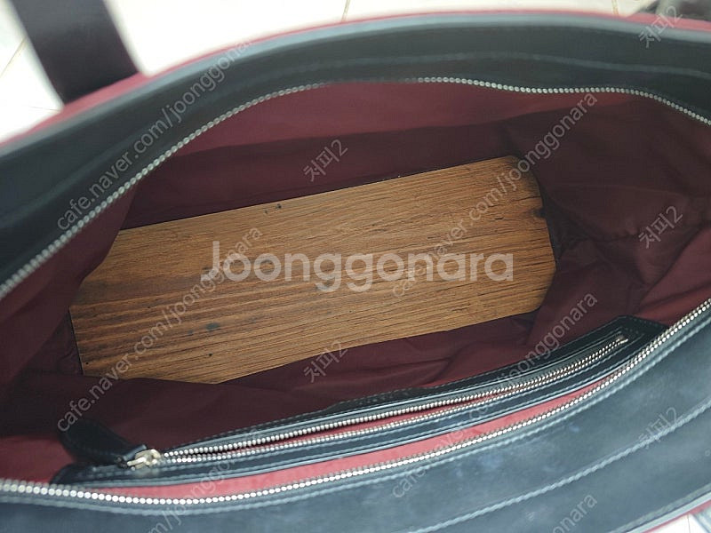 버버리 토트백 버건디색--6