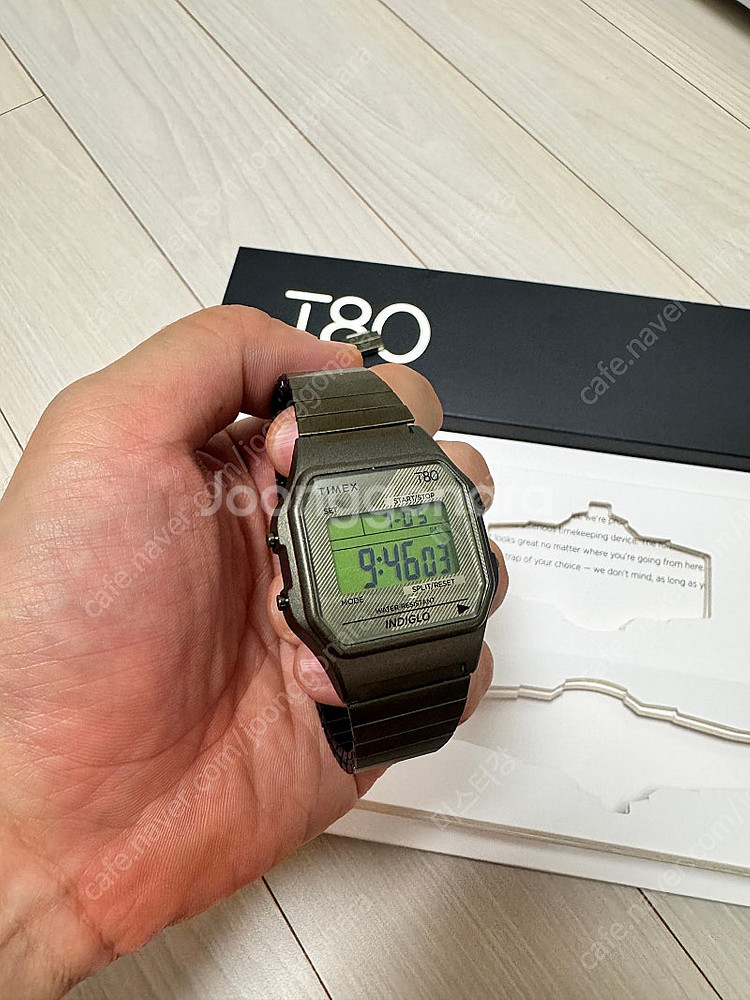 타이맥스 T80 올리브 메탈 시계--0