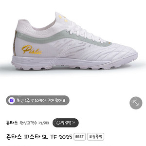 준타스 피스타 SL TF 250 흰색 판매 새상품 풋살화