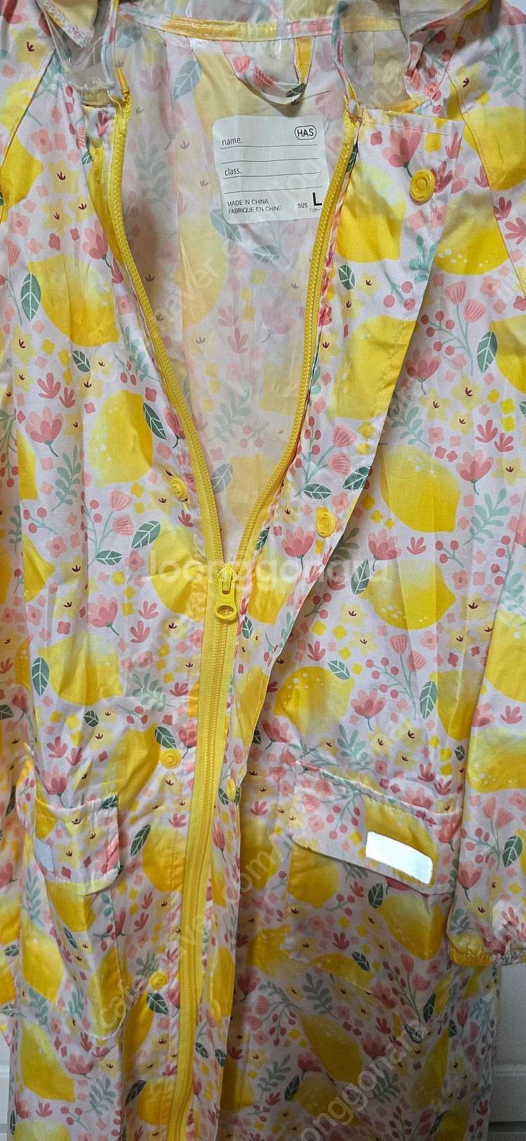 HAS 헤즈 레인코트 우비 L 레몬--3