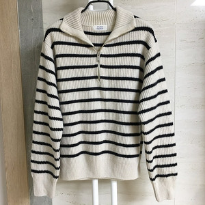 스튜디오톰보이 22fw 스트라이프 하프집업 풀오버 free