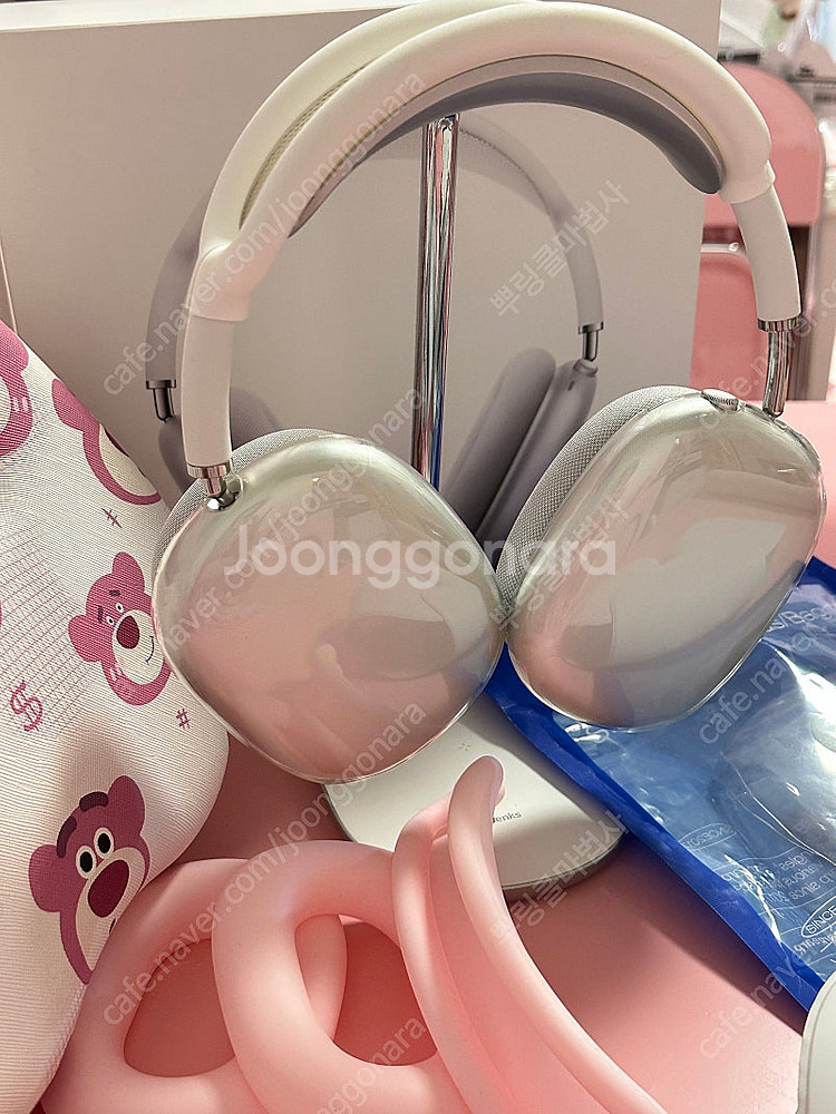 에어팟맥스 실버 풀박 + 케이스 풀세트 (이어쿠션 새거...--5
