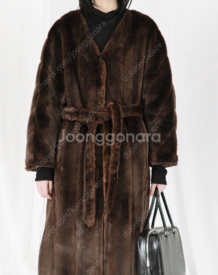 베르데오시도 페이크 밍크퍼 코트 M Robe Coat ...--0