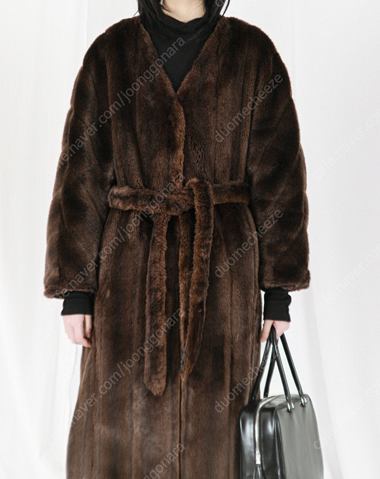 베르데오시도 페이크 밍크퍼 코트 M Robe Coat (택포)--0