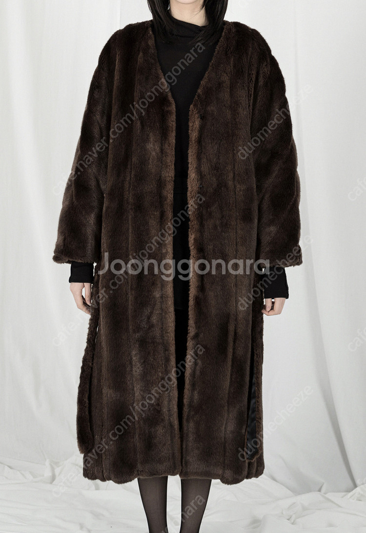 베르데오시도 페이크 밍크퍼 코트 M Robe Coat ...--2
