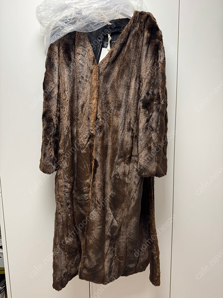 베르데오시도 페이크 밍크퍼 코트 M Robe Coat (택포)--3