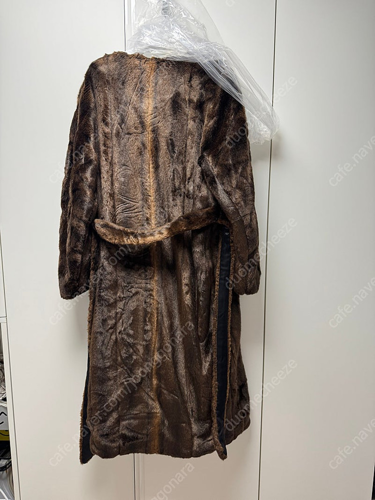 베르데오시도 페이크 밍크퍼 코트 M Robe Coat (택포)--4