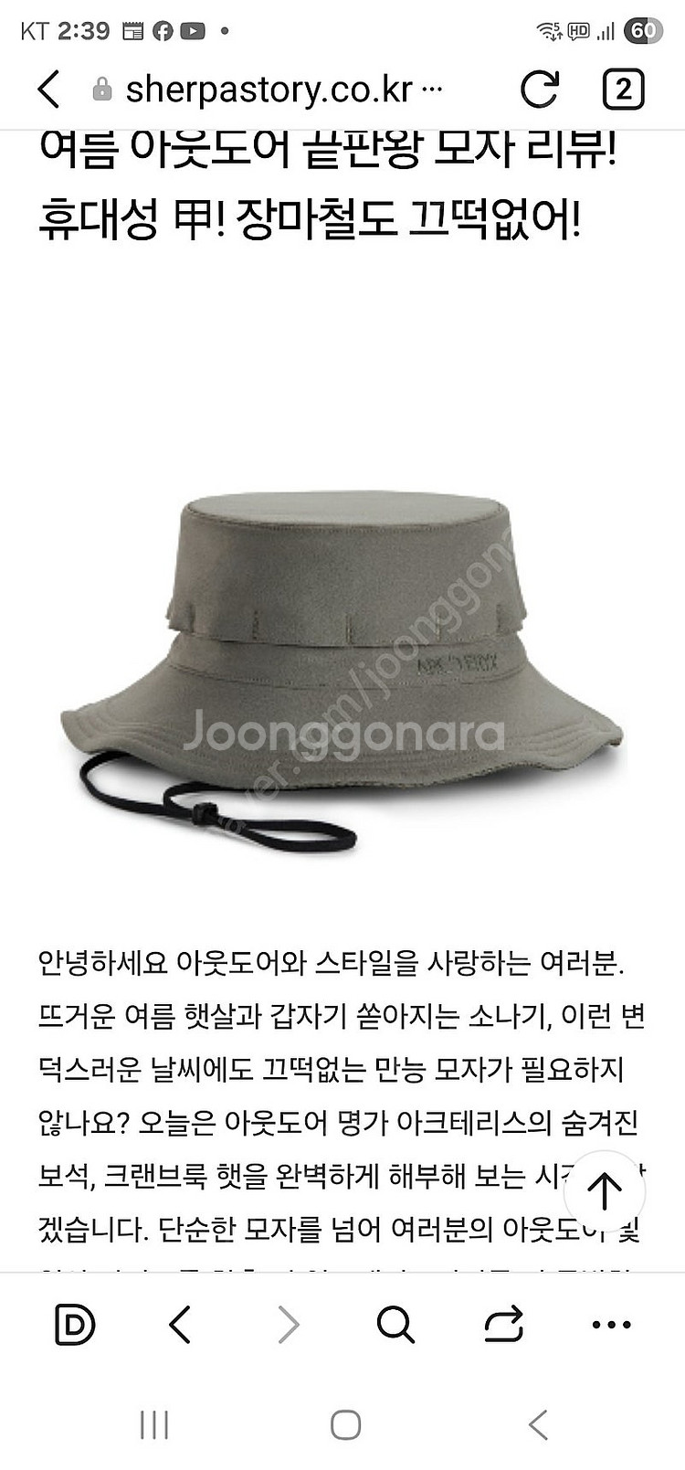 아크테릭스 크랜브룩햇 (s/m)팝니다--3